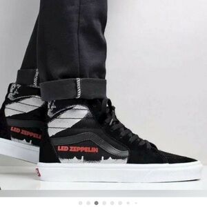 Vans x Led Zeppelin Black and White High-Top Sneakers